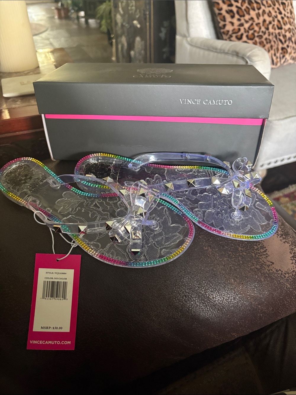 New Vince Camuto girls jelly flip flops 4